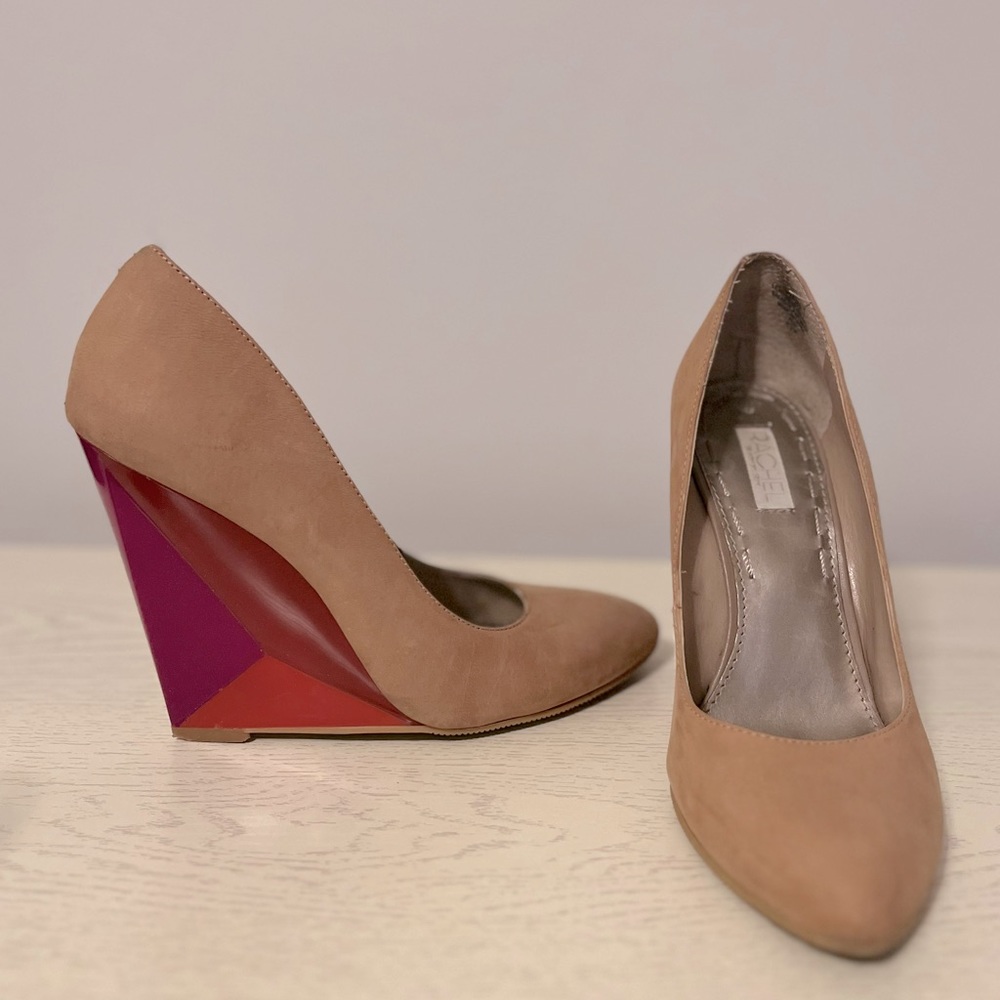 Rachel Roy color block, closed toe Wedge.